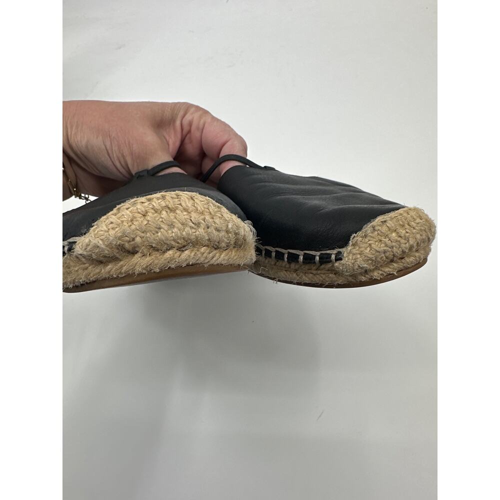 Eileen Fisher Lee black leather espadrille Size 9 - Picture 8 of 8